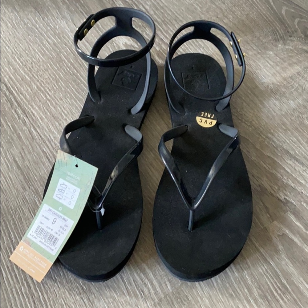 Reef stargazer wrap black sandal NWT